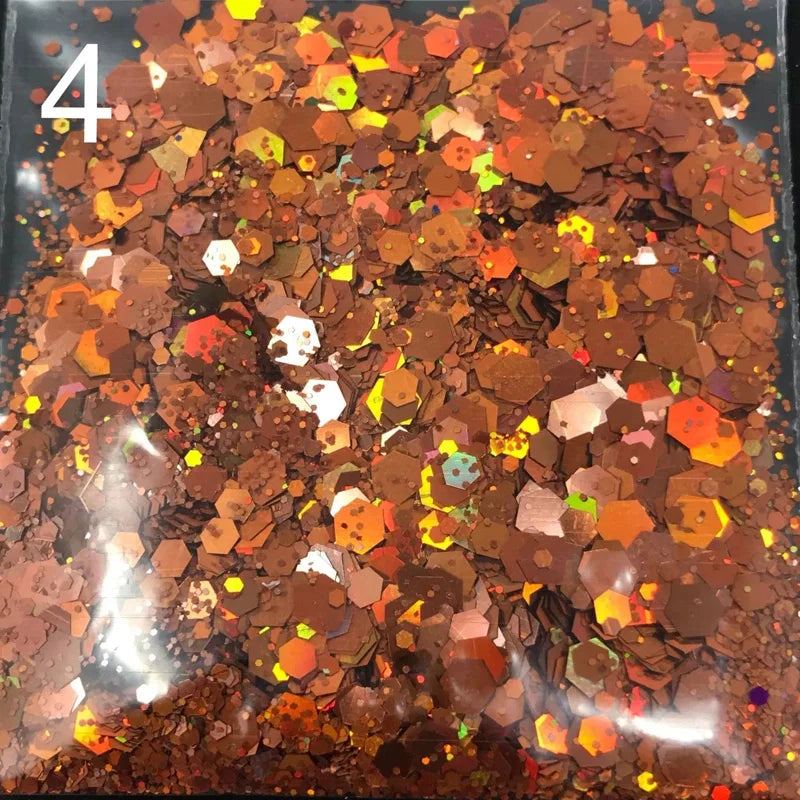 Cosmetic Grade Holographic Glitter Mix Bundle - 25 Colors, Chunky & Fine For Nails, Makeup & Crafts