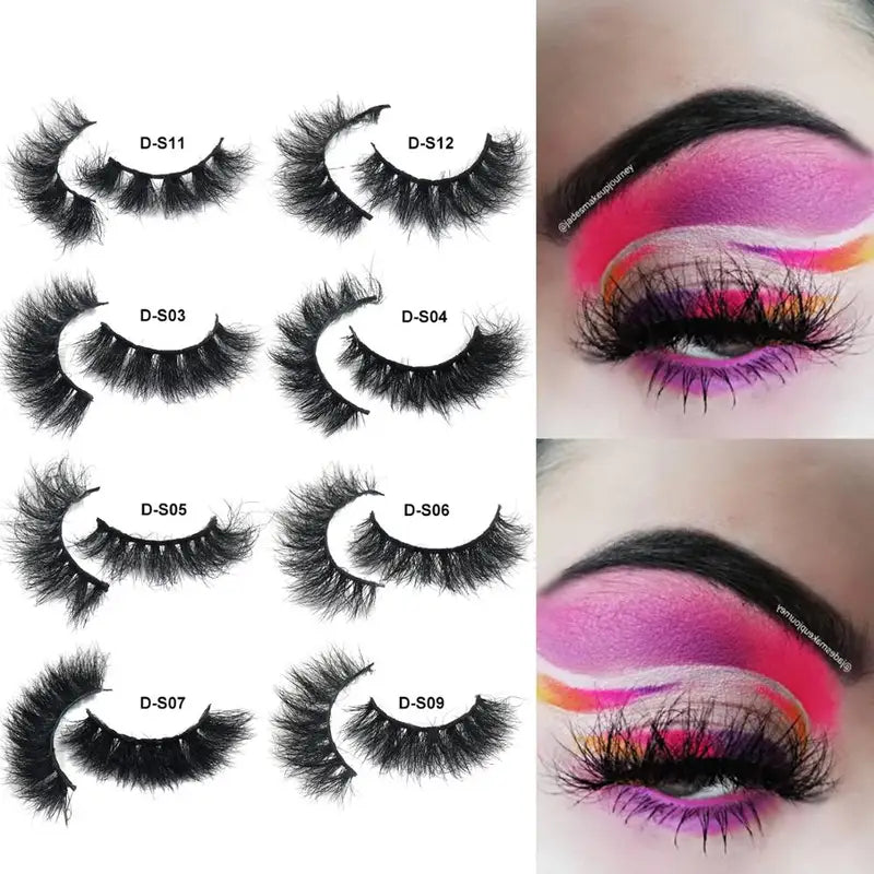 3D Mink Lashes Fluffy Handmade Reusable Short Natural Eyelashes for Makeup