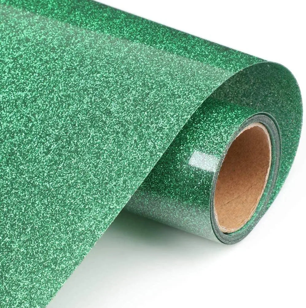 Heat Transfer Glitter Vinyl Sheet for Clothing and Fabric 12x10 Inch - Easy Cut, High Elastic HTV