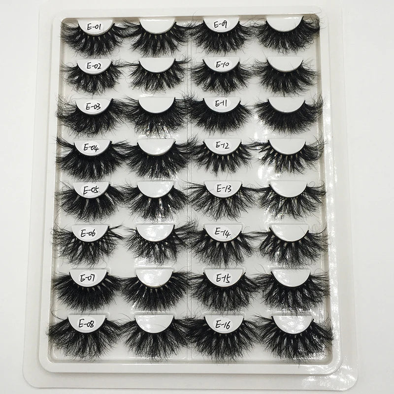 25mm Mink False Eyelashes Wholesale Fluffy Wispy Makeup Lashes - Multiple Styles & Colors