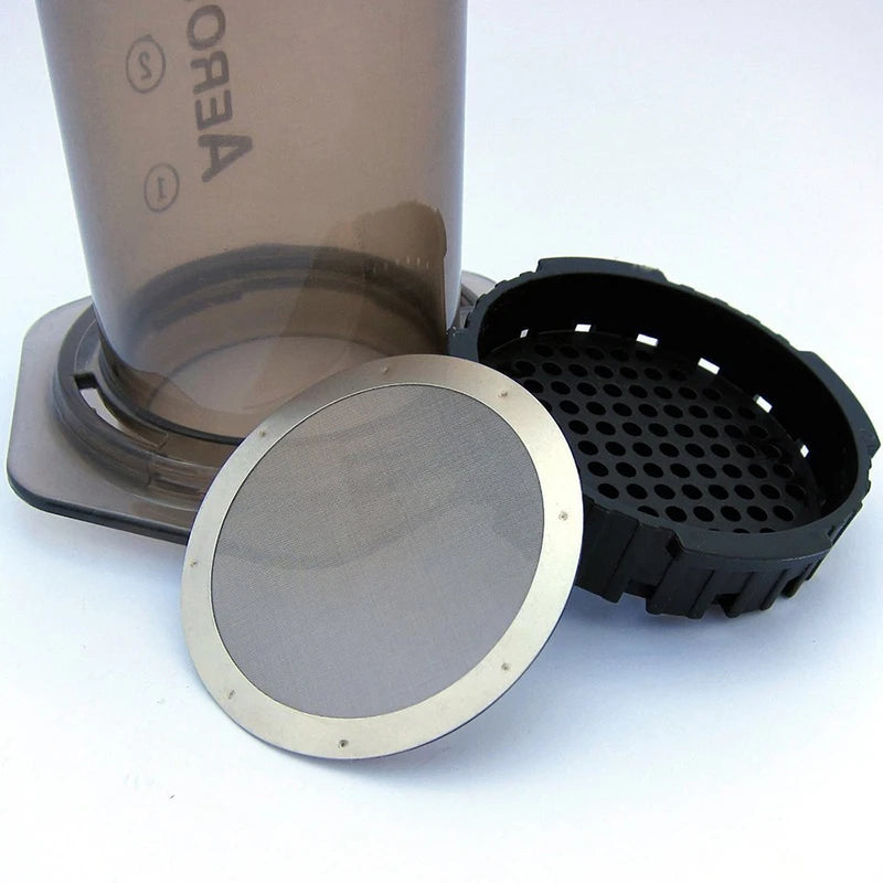 Reusable 61mm Metal Mesh Coffee Filter Set for Aeropress - Stainless Steel, Universal Fit