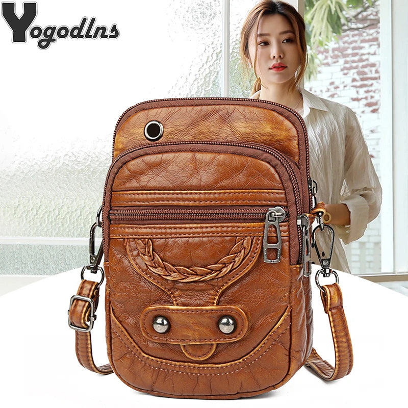 Multi-Functional Small Shoulder Bag for Women Crossbody Purse with Leather Finish