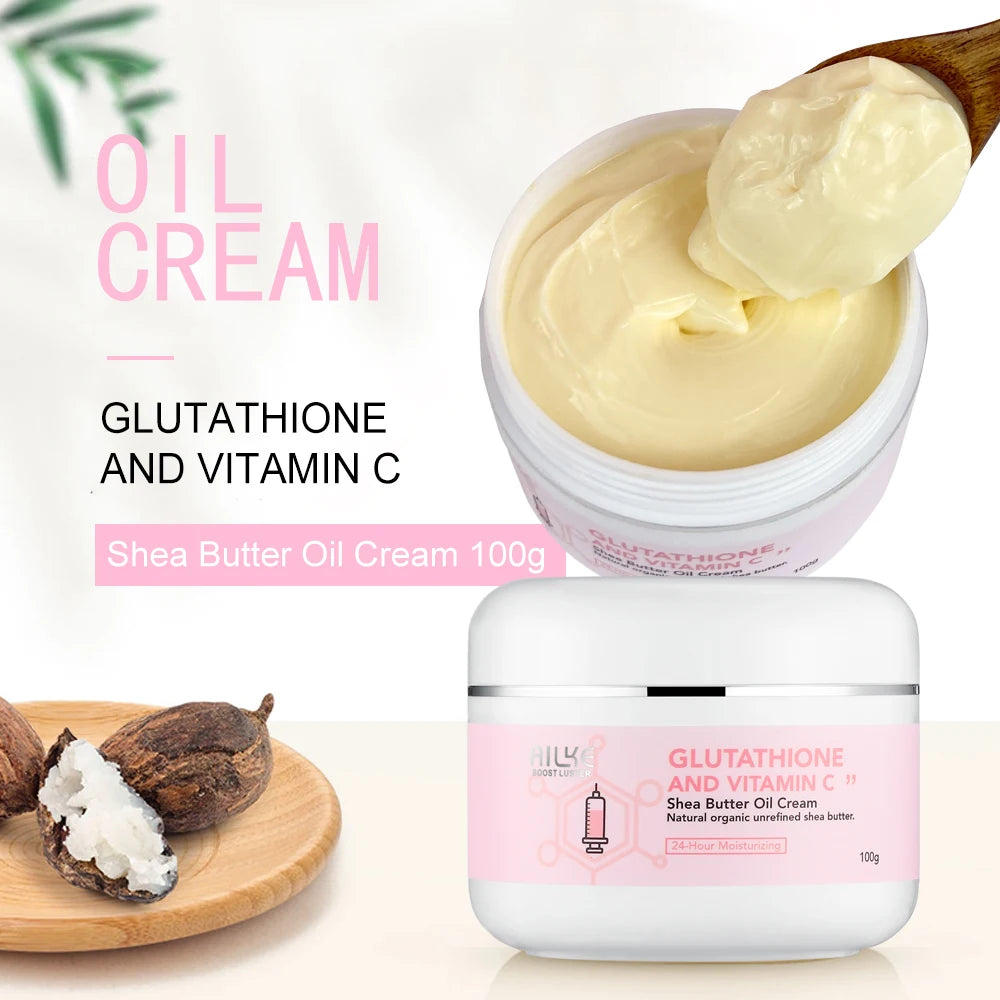 Whitening & Lightening Body & Face Cream with Shea Butter & Glutathione - Hydrating Skin Care