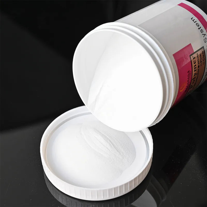 Acrylic Powder Nail Art Dust Set - Long-Lasting Crystal, Pink, White & Clear