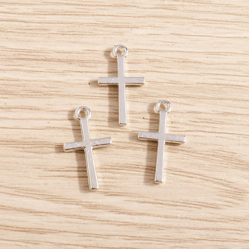 80pcs Small Cross Charms Pendants for Jewelry Making DIY Earrings & Necklaces