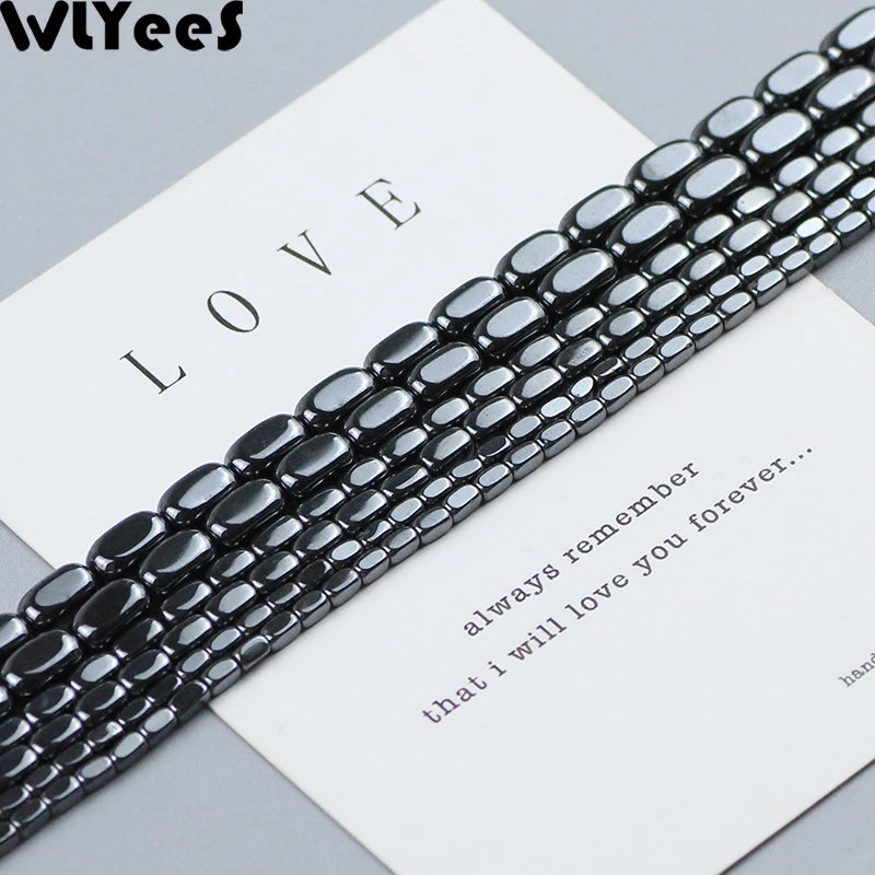 Natural Hematite Beads Square Loose Spacer Beads for Jewelry Making