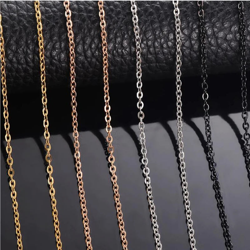 Stainless Steel Necklace Link Chain 1.5/2mm DIY Jewelry Making Accessories 5M