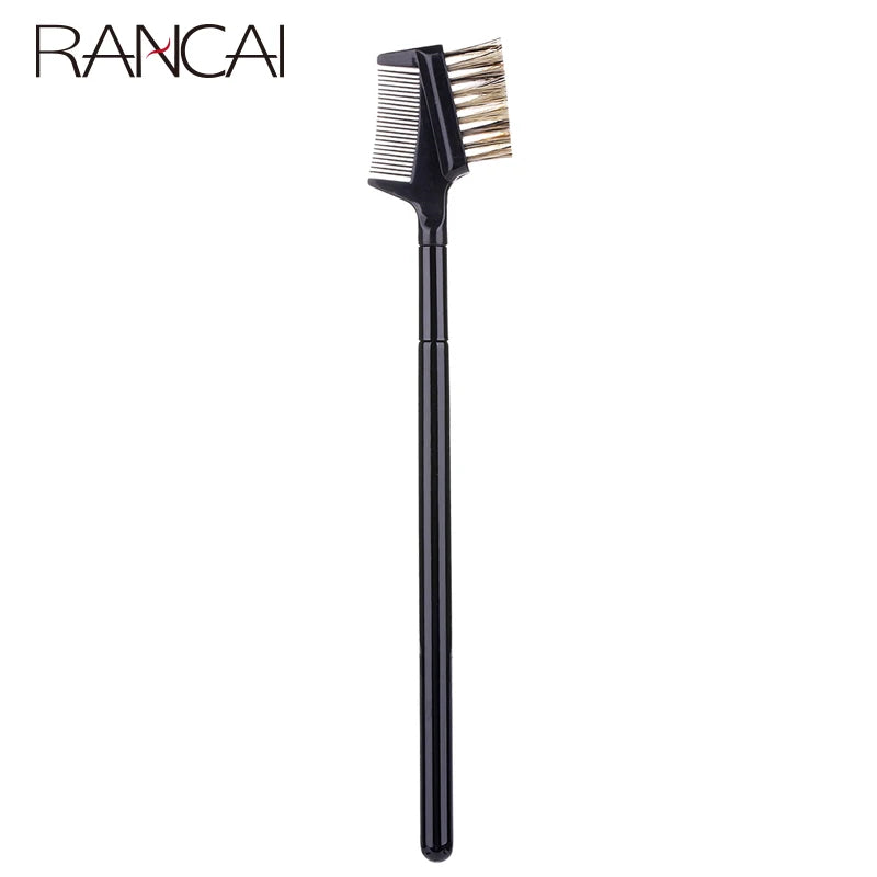 Double Headed Eyelash & Eyebrow Comb Makeup Brush - Wooden Handle