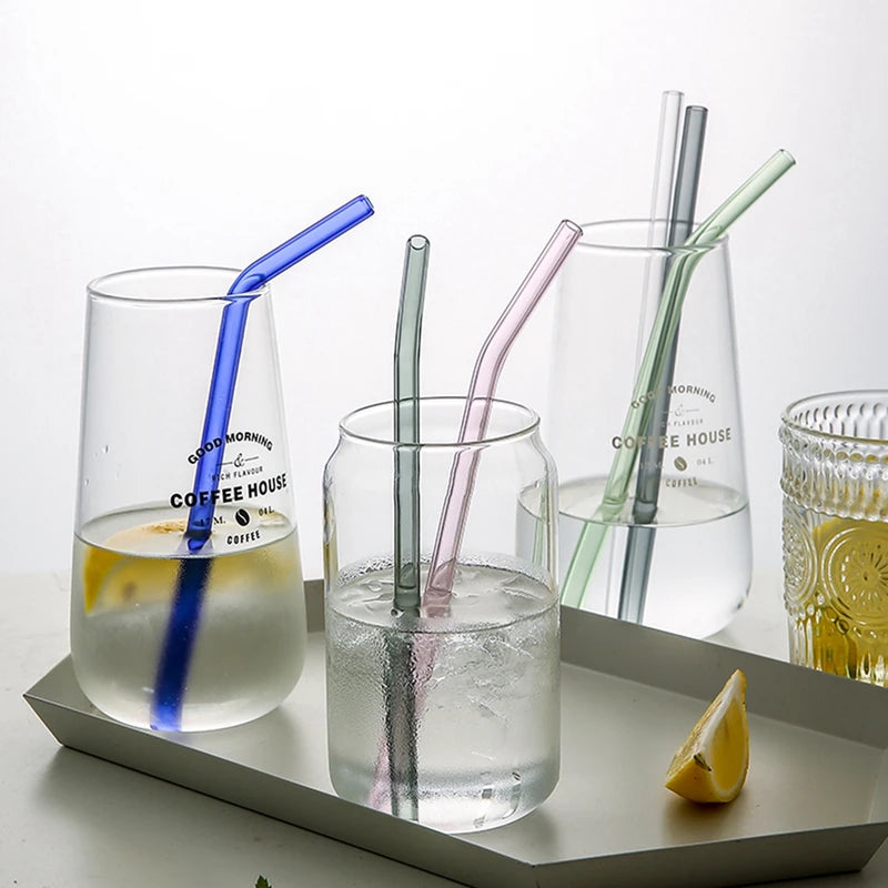 Reusable Glass Drinking Straws - Eco-Friendly, Heat-Resistant, 8mm Diameter