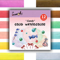 12-Color Watercolor Set - Solid Transparent Paints for Art & Craft