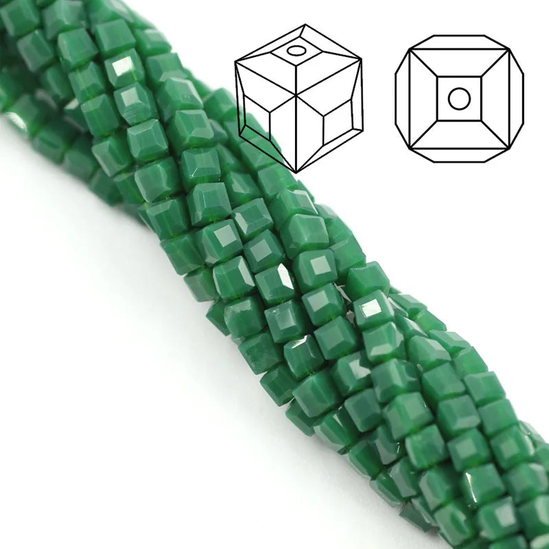 Glass Square Beads for Jewelry Making Loose Spacer Crystals 2mm-8mm | DIY Craft Supplies