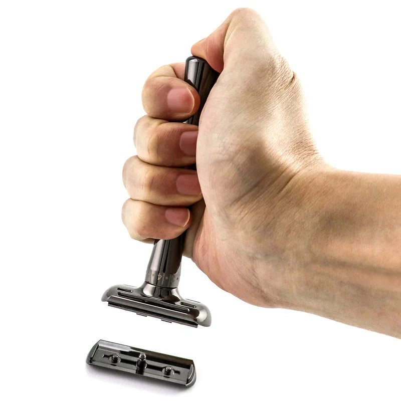 Adjustable Safety Razor with Blade Replacement System - Matte Black