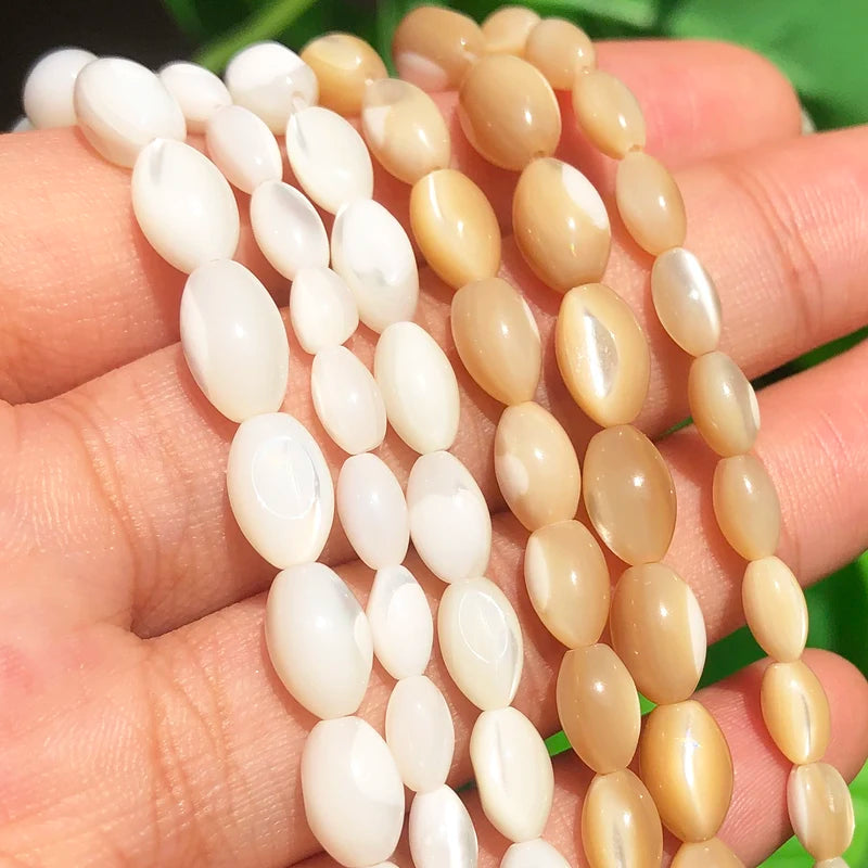 Mother of Pearl Mop Shell Beads Rice Shape Spacer Beads for Jewelry Making
