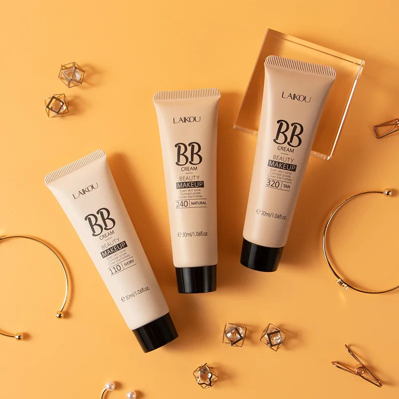 Waterproof Long Lasting BB Cream Face Foundation Makeup with Concealer & Brightening Effect