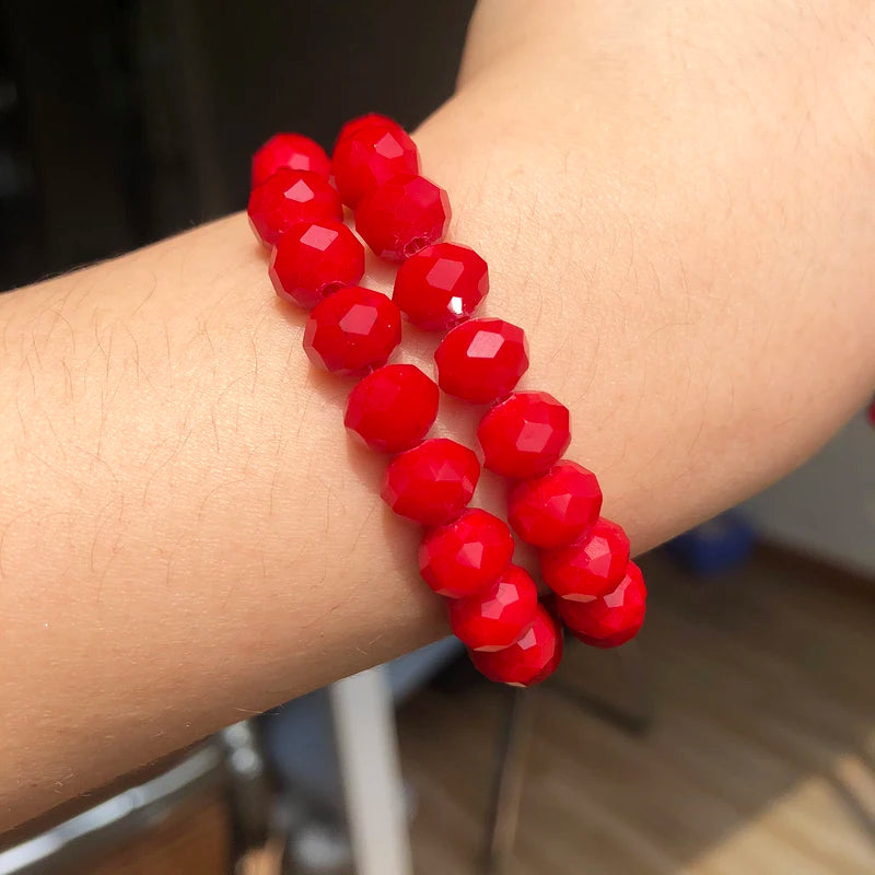 Natural Stone Abacus Faceted Red Jade Beads for Jewelry Making 3-8mm Rondelle Loose Beads