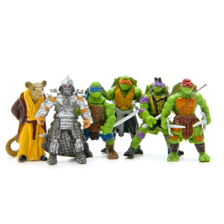 Mini Turtle Action Figures 6-Pack Kids Cartoon Tartaruga Toys 5cm