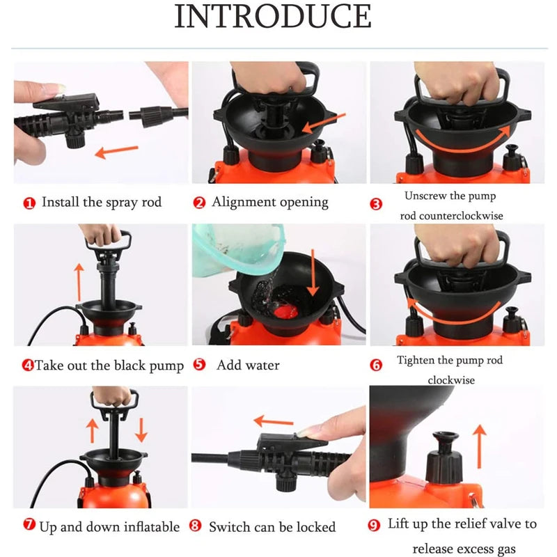 Garden Pressure Sprayer 3L/5L Hand Pump Disinfection & Watering Can