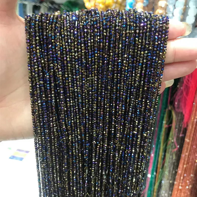220pcs 1x2mm AB Color Crystal Glass Beads for Jewelry Making - Spacer Seed Beads
