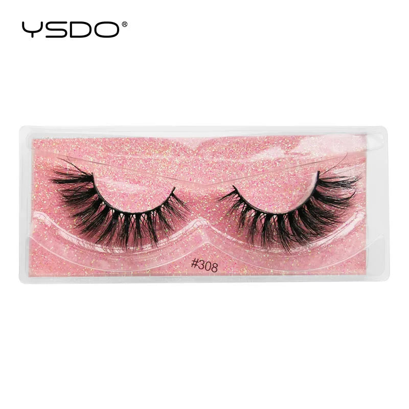 3D Mink False Eyelashes - Fluffy Thick Dramatic Fake Lashes for Makeup, Reusable