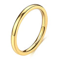 Titanium Wedding Band Ring Men Women 14K Gold Plated Dome Comfort Fit Sizes 3-13.5