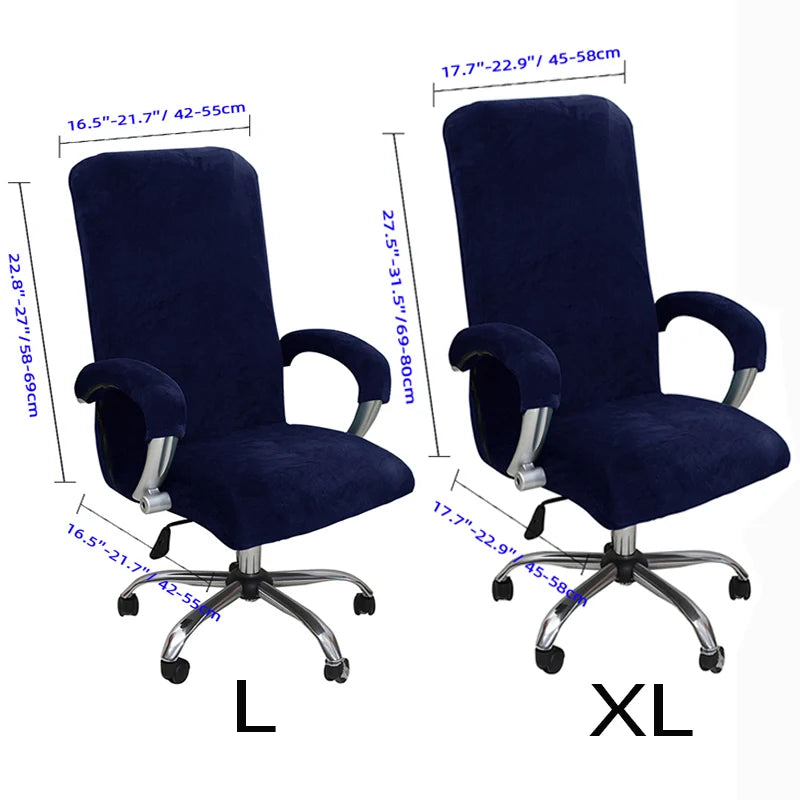 Elastic Velvet Chair Cover Set with Armrest Protectors for Office & Cafe Chairs