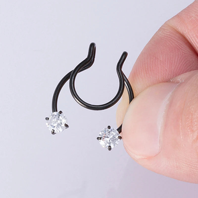 Fake Nose Ring for Men Women Septum Lip Hoop Body Jewelry 20G Surgical Steel