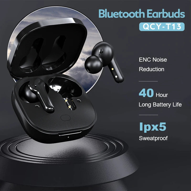 Wireless Bluetooth Earbuds with Noise-Canceling Microphones and Touch Control
