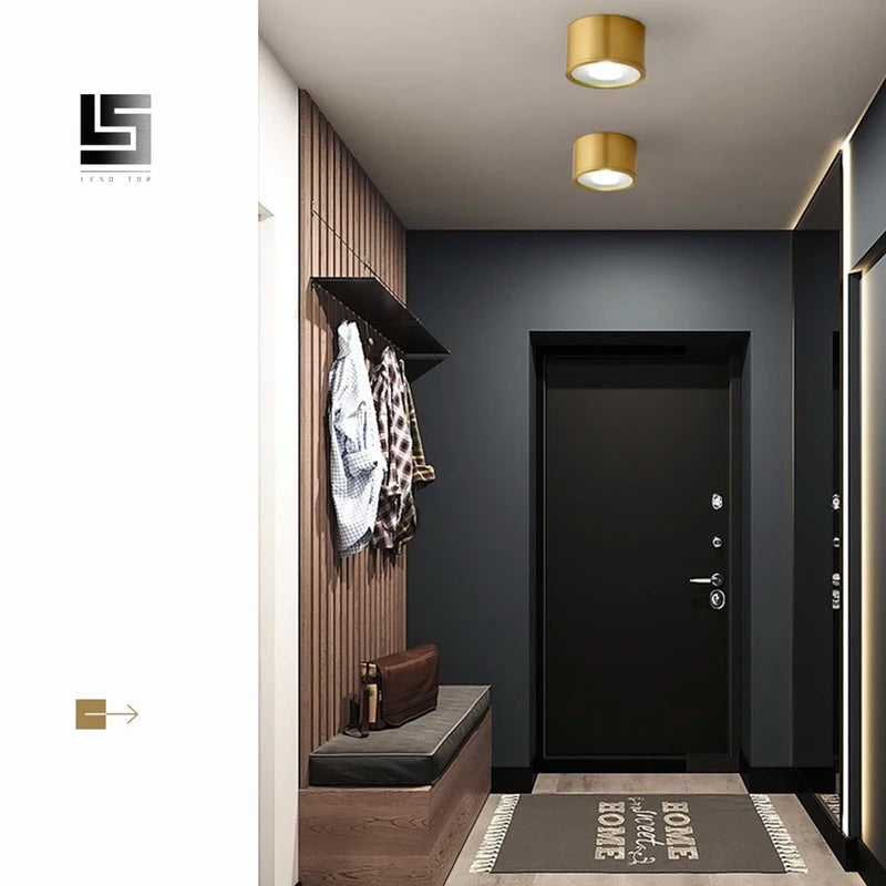 Copper Surface Mounted 7W LED Ceiling Downlight for Living Room & Bedroom