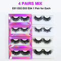 25mm Mink False Eyelashes Wholesale Fluffy Wispy Makeup Lashes - Multiple Styles & Colors