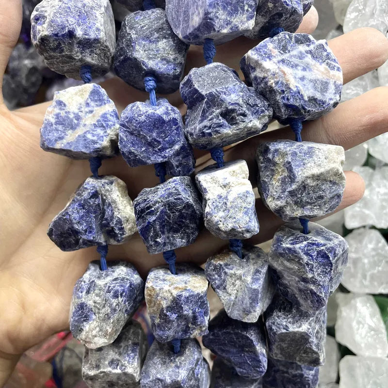Natural Irregular Raw Stone Beads for DIY Jewelry - Lapis Lazuli Amethyst Citrine Amazonite Crystals