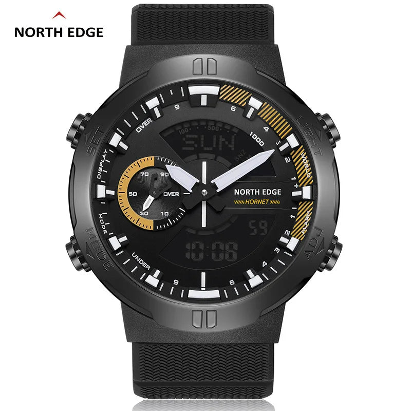 Men's Digital Sports Watch Waterproof 50M with World Time & Illuminator