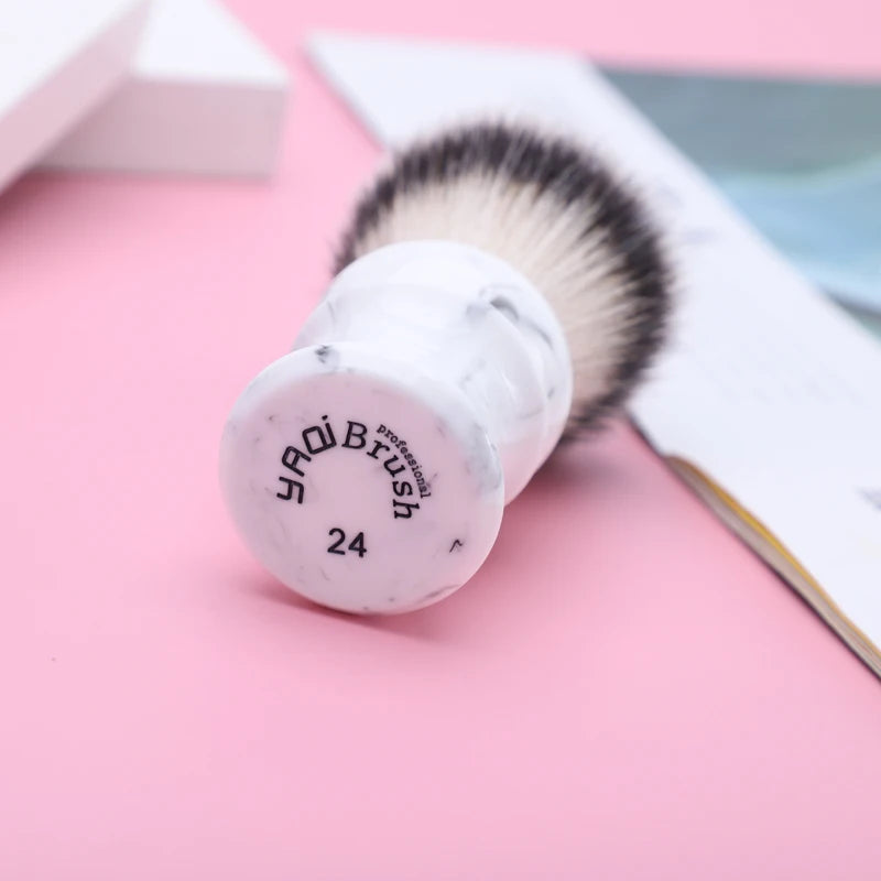 Synthetic Hair Shaving Brush with Marble Handle - 24mm Knot, Travel Friendly