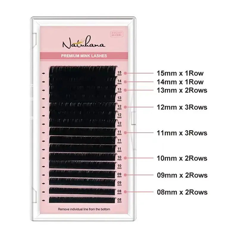 Natural Mink Eyelash Extensions Mix 8-15mm Handmade Korean PBT Faux Lashes