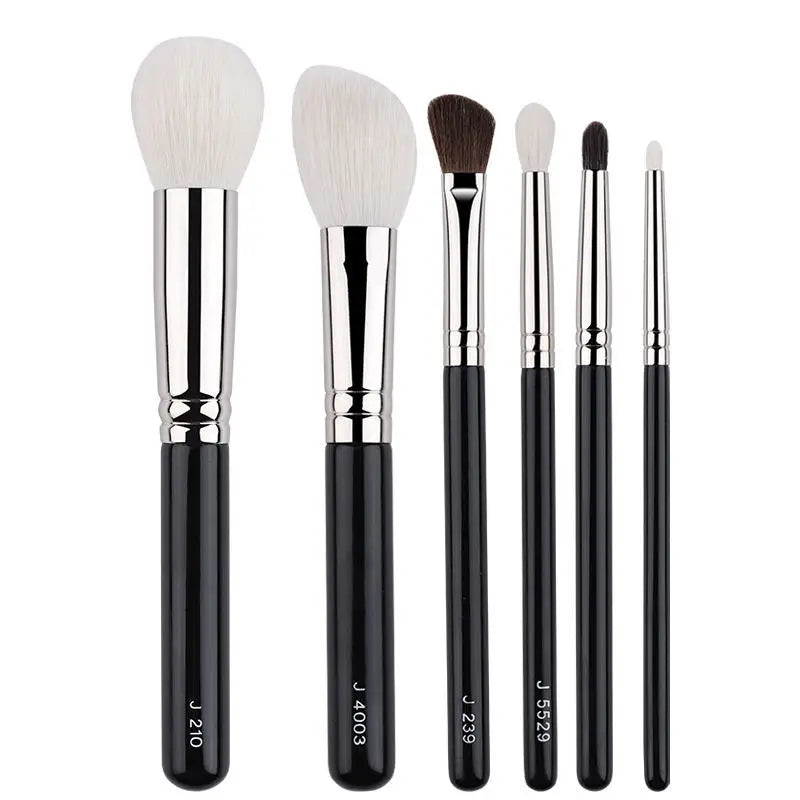 Set of Small Angled & Pointed Makeup Brushes for Contour & Eyeshadow - Multiple Handle Colors