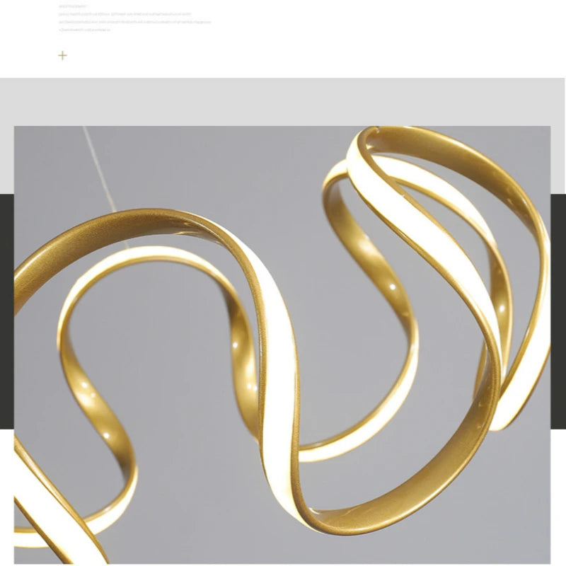 Modern LED Pendant Light Nordic Chandelier for Living Room Kitchen Bedroom Gold Black White