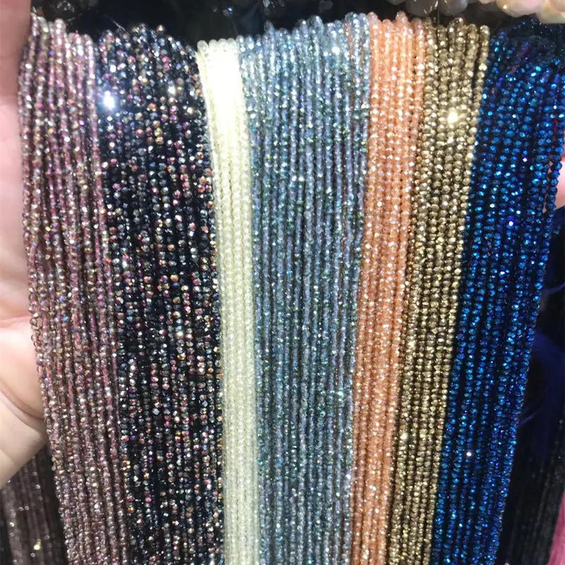220pcs 1x2mm AB Color Crystal Glass Beads for Jewelry Making - Spacer Seed Beads