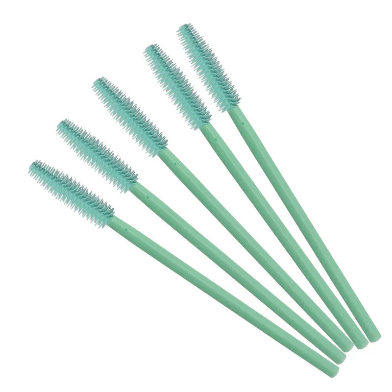 50 Pcs Disposable Silicone Eyelash Brush Applicators for Lash Extensions & Makeup