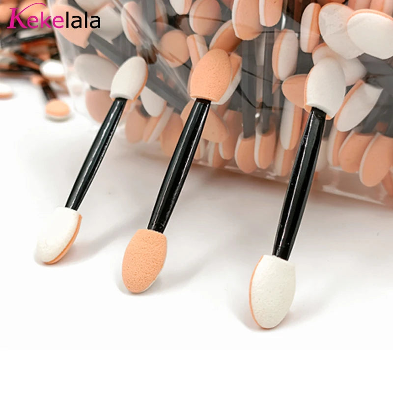100 Pcs Makeup Sponges Eyeshadow Applicators Mini Tools Bulk Portable