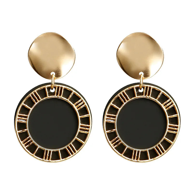 Black Flower Drop Earrings for Women - Geometric Heart Butterfly Jewelry