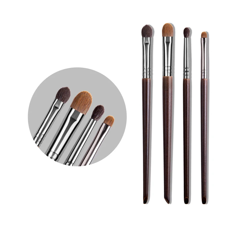 Eye Makeup Brush Set - Natural Hair Eyeshadow, Blending & Precise Application