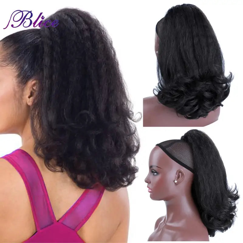 Synthetic Ponytail Hair Extensions - Kinky Straight & Combs, Multiple Colors