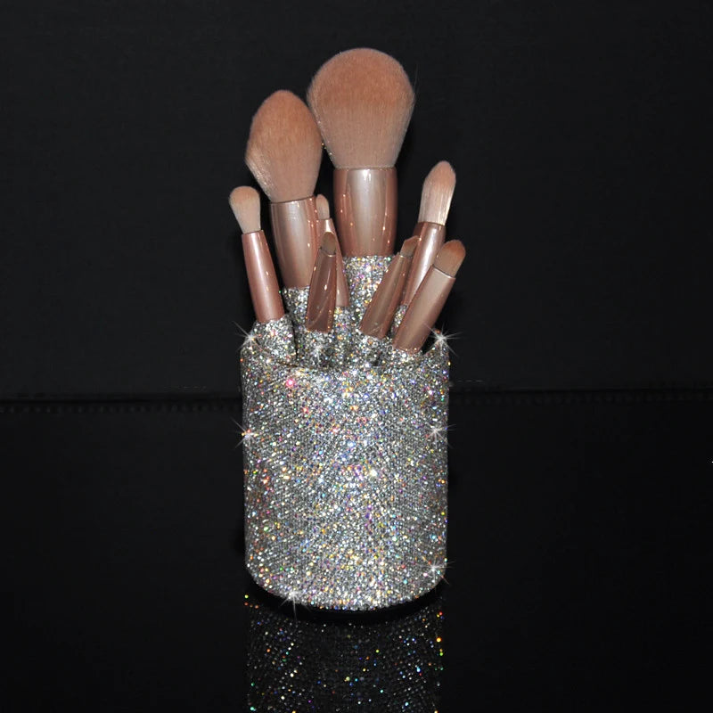8-Piece Makeup Brush Set with Storage Tube - Blush Foundation Eye Lip Brushes