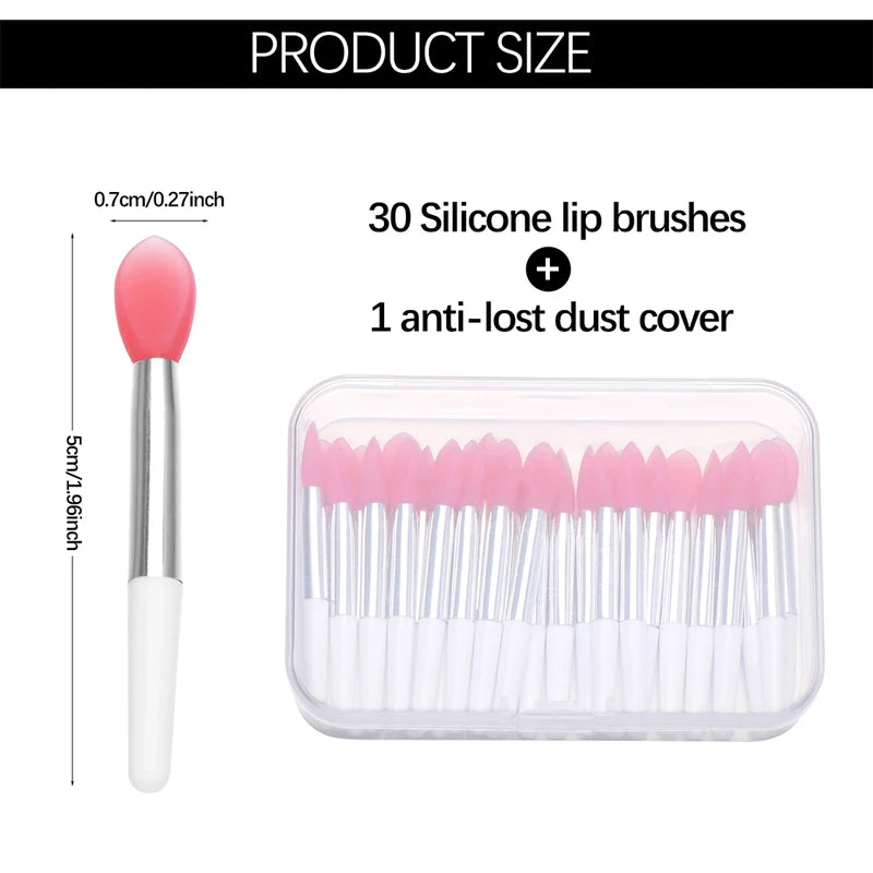 Silicone Lipstick Lip Brush Set with Dust-Proof Cover - Exfoliating & Plumping Makeup Tools
