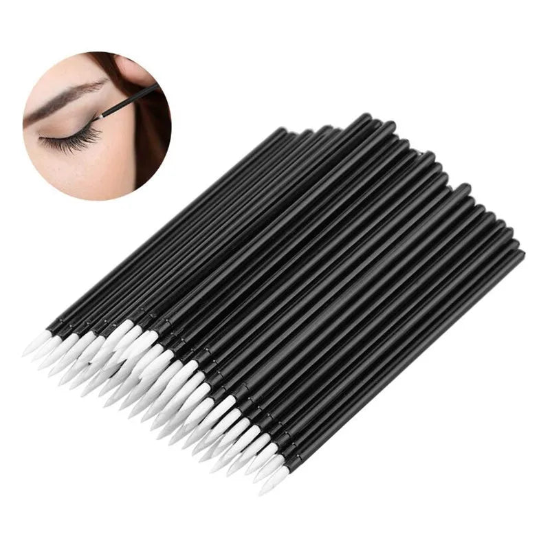 50Pcs Disposable Eyeliner Makeup Brush Set Fine Nylon Fiber Eyeliner Brush