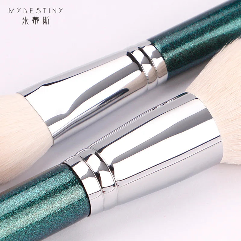 11-Piece Makeup Brush Set with Goat, Pony & Synthetic Hair for Face & Eye