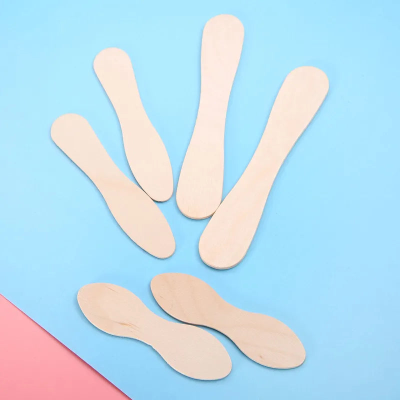 Wooden Ice Cream Popsicle Sticks 50 Pack - Eco-Friendly Dessert Craft Tools