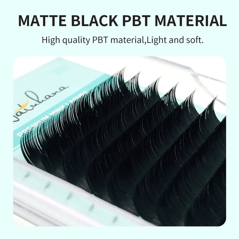 Natural Mink Eyelash Extensions 16 Rows - Korea PBT False Eyelashes for Makeup