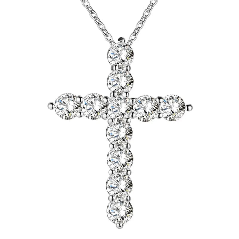 Women’s Silver Color Plated Necklace Cross Pendant Jewelry for Weddings & Gifts