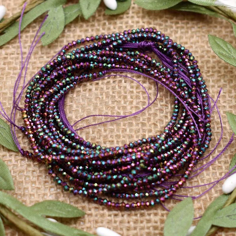 Crystal Glass Beads 1x2mm Rondelle Spacer Beads for Jewelry Making - 220pcs