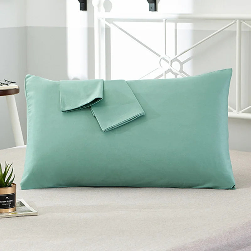 Cotton Pillowcase Solid Color Bedding Pillow Cover 40x60cm to 50x90cm